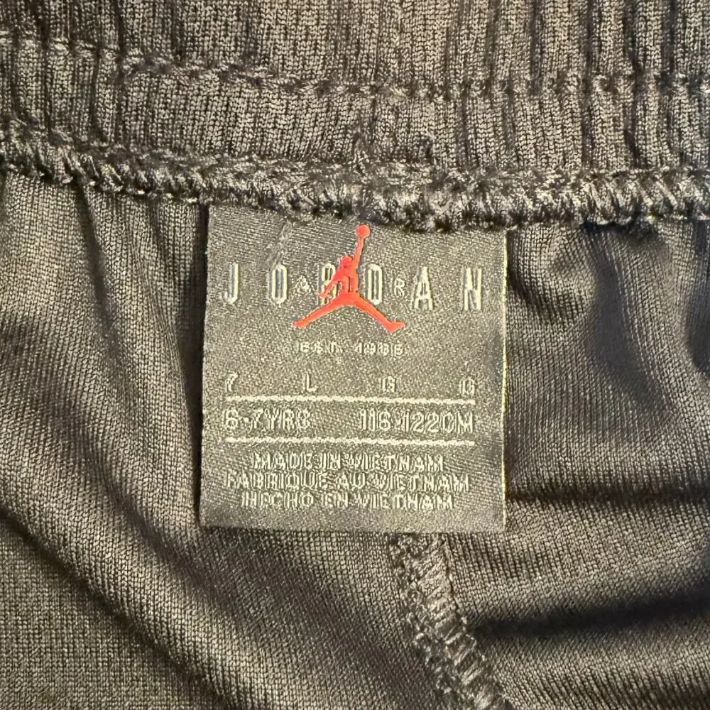 Air Jordan 2-Piece Set Basketball Embroidered Tank Shorts Black Boys 7 Large